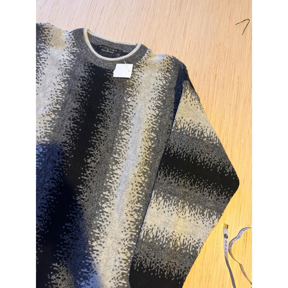 Protege Collection Mens Large Crewneck Sweater Black Grey Gradient Vintage 40
